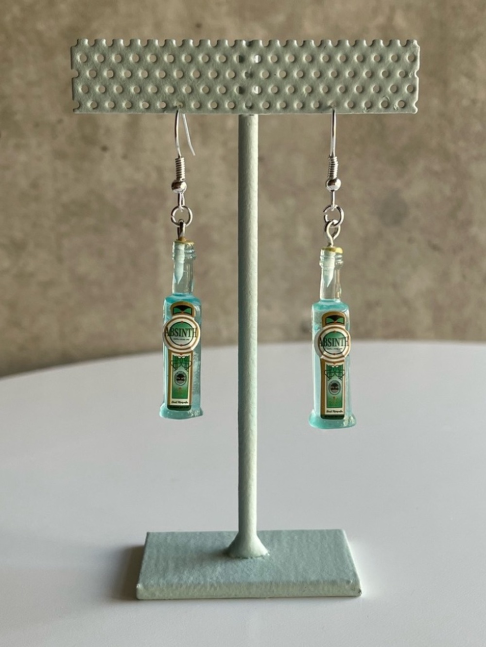 Absinthe Dangle Earrings | Alcohol Novelty Earrings | Fun / Statement Jewelry